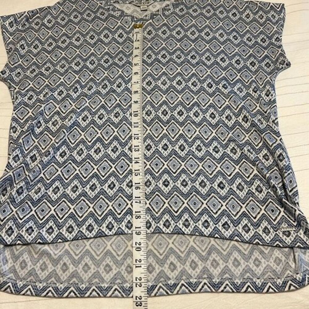 Orvis Classic Collection Blue White Geometric Ikat High Low Top Womens Small - Picture 4 of 8